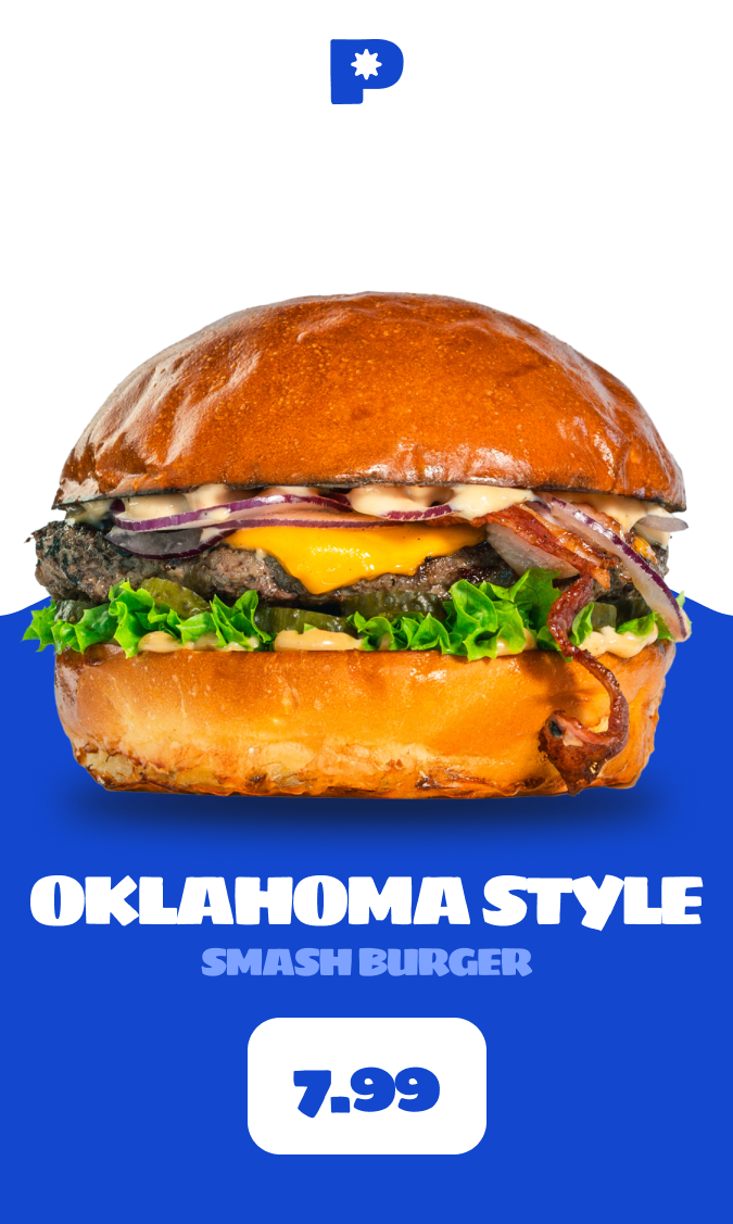Promocja dania Oklahoma Style Smash Burger dla marki CHAP