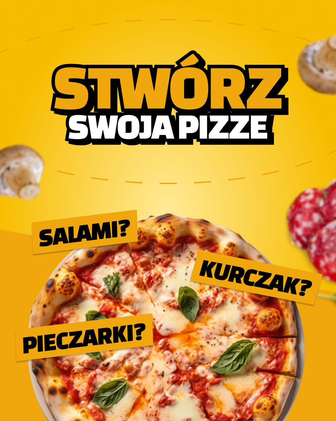 Grafika angażująca GRYZ, stwórz swoją pizzę