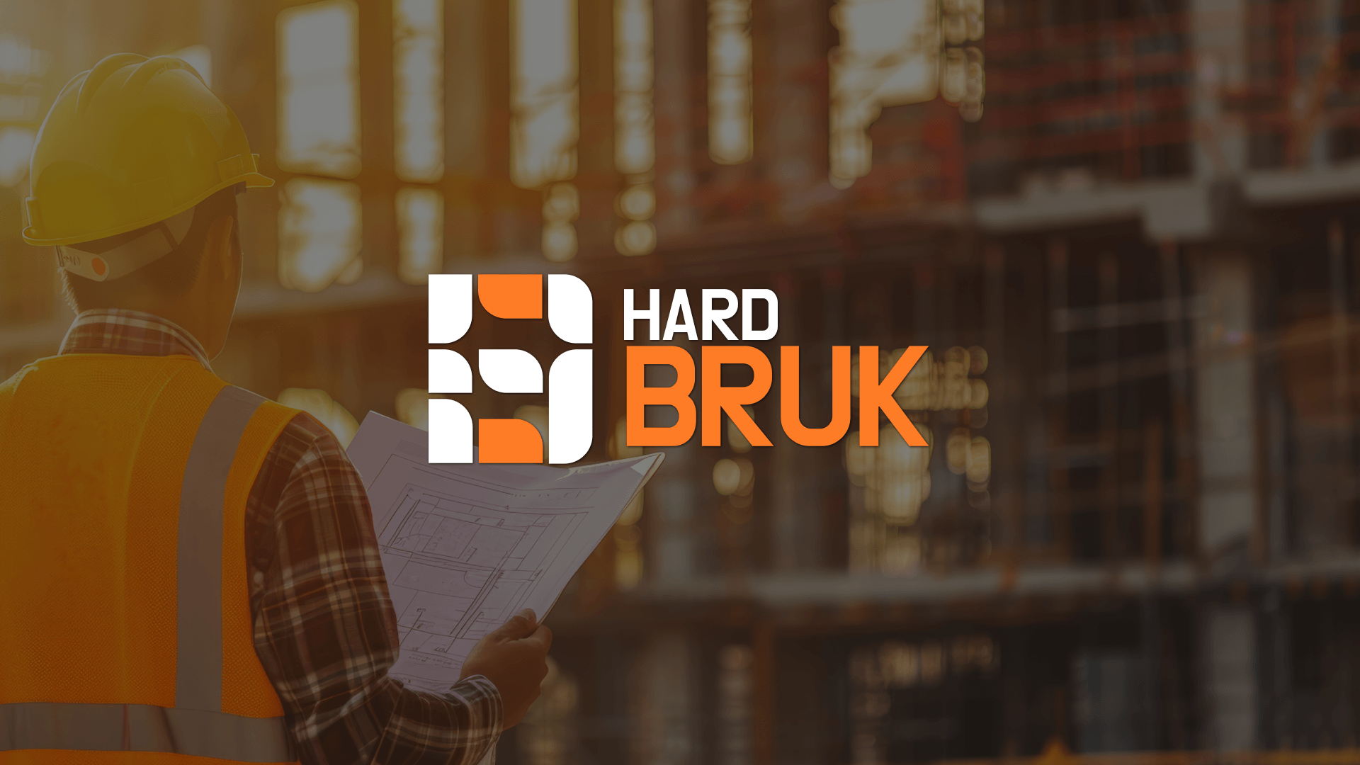 Logo Hard Bruk na tle placu budowy